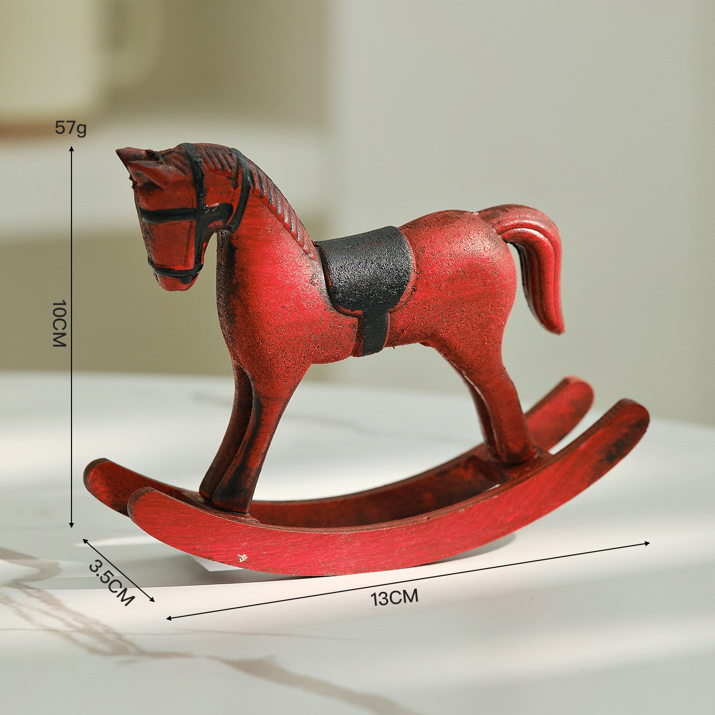 Desk Setup Retro - Nordic Retro Wooden Rocking Horse Ornament