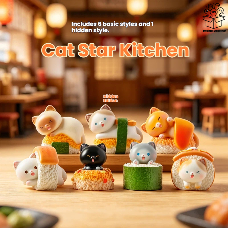 Desk Setup Kawaii - Kawaii Action Figure Sushi Cat Blind