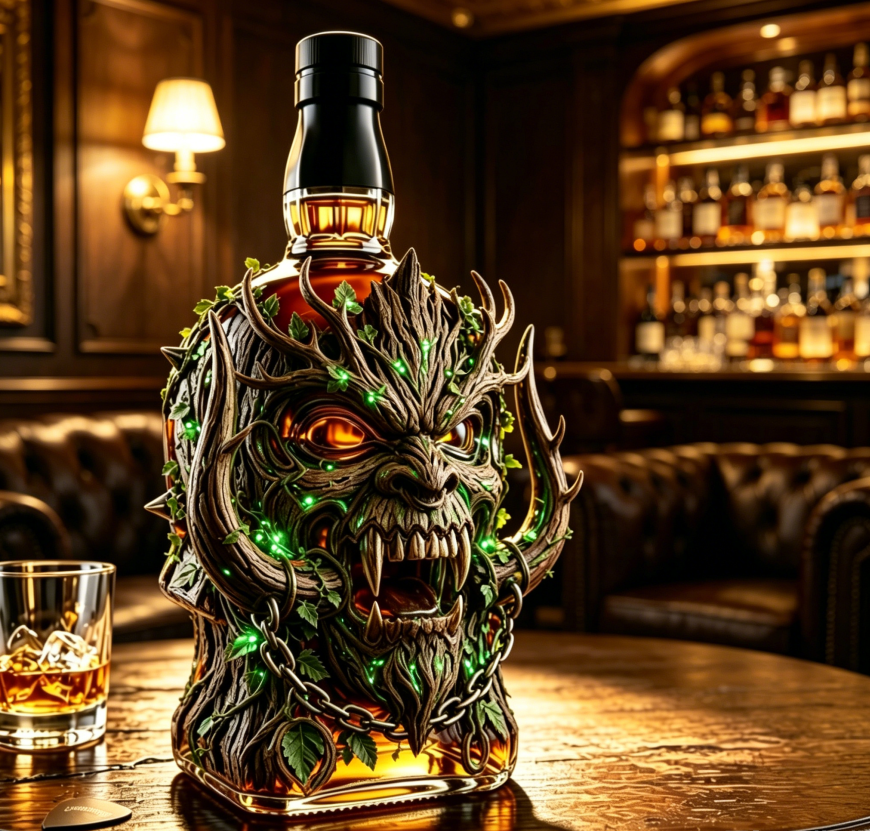 Desk Setup Retro - Retro Horn Skull Glass Whiskey Decanter