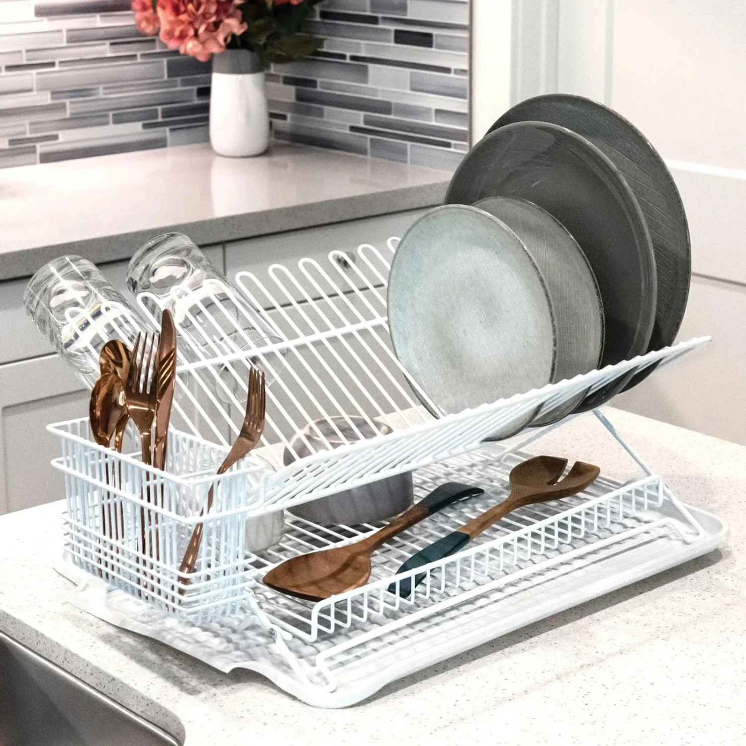 White Cutlery Organizer for Ki - đánh giá và giá Drawer Organizer Bamboo