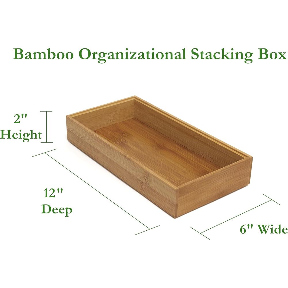 6 x 12 Bamboo Stacking Drawer  - đánh giá và giá Drawer Organizer Bamboo