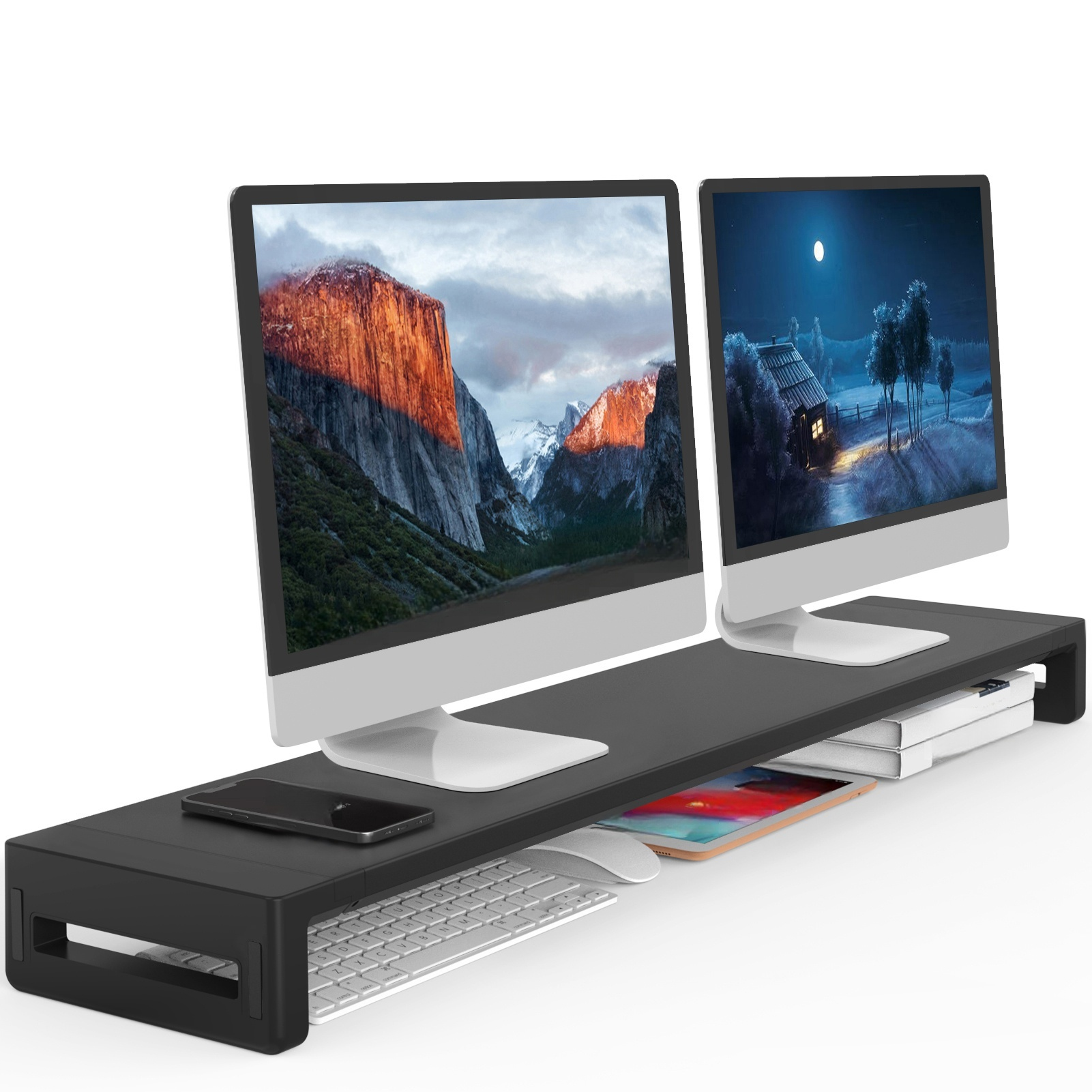 Dual Monitor Stand Riser, Exte - đánh giá và giá Dual Monitor Desk Setup
