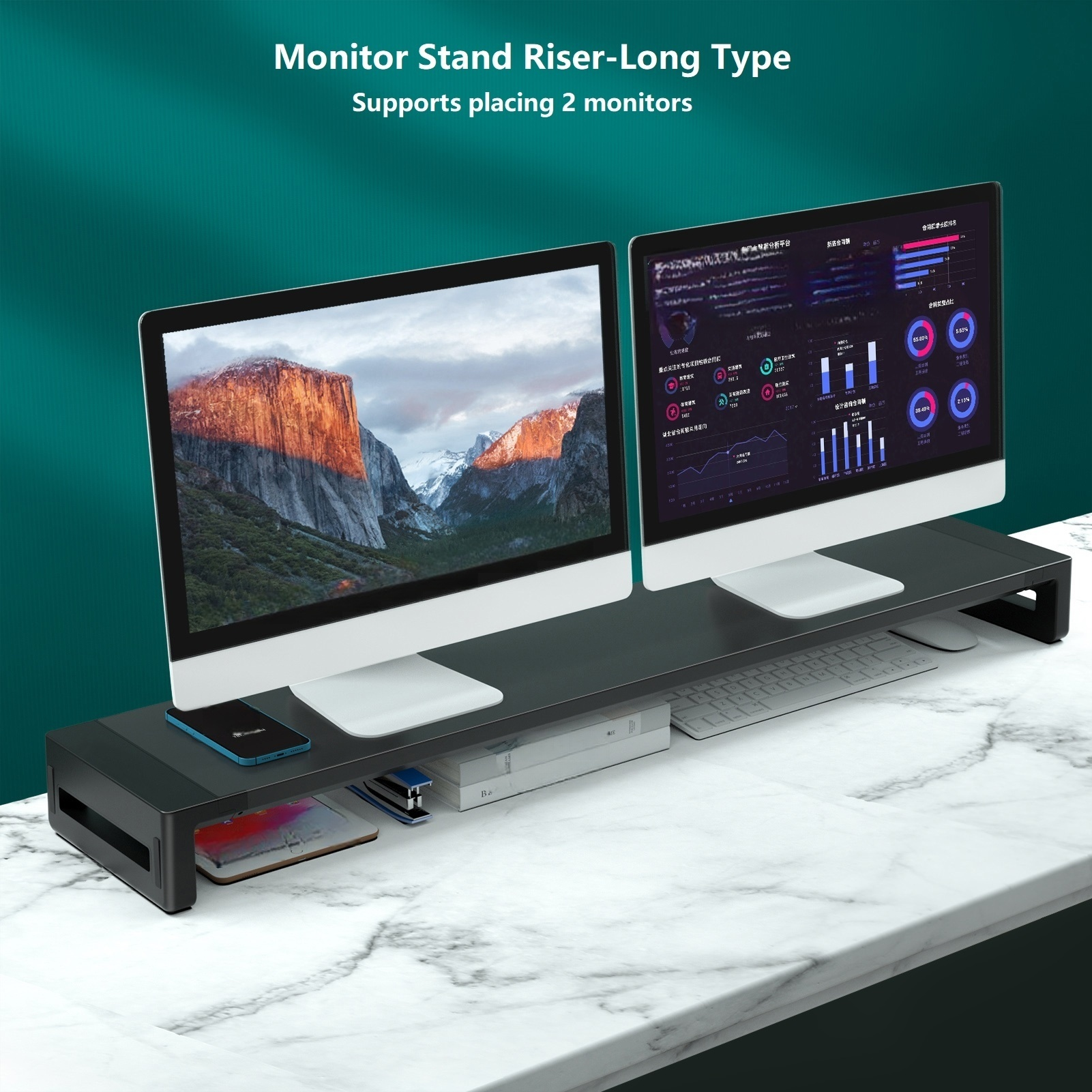 Dual Monitor Stand Riser, Exte - đánh giá và giá Dual Monitor Desk Setup