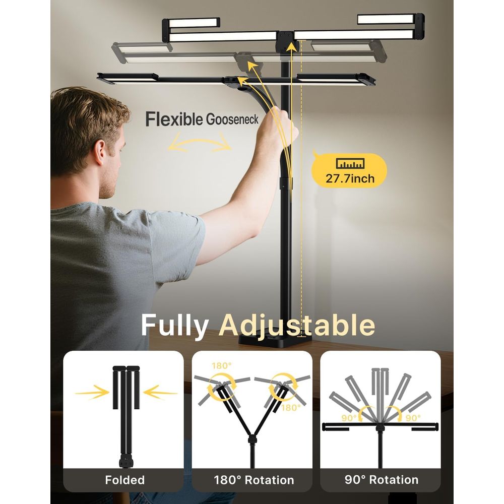 42-inch LED Desk Lamp with Adj - đánh giá và giá Desk Setup Dual Monitor