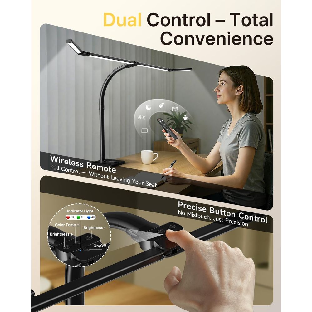 42-inch LED Desk Lamp with Adj - đánh giá và giá Desk Setup Dual Monitor