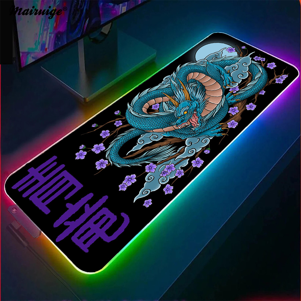 Black Dragon Mouse Pad 900x400 - đánh giá và giá Desk Setup Rug
