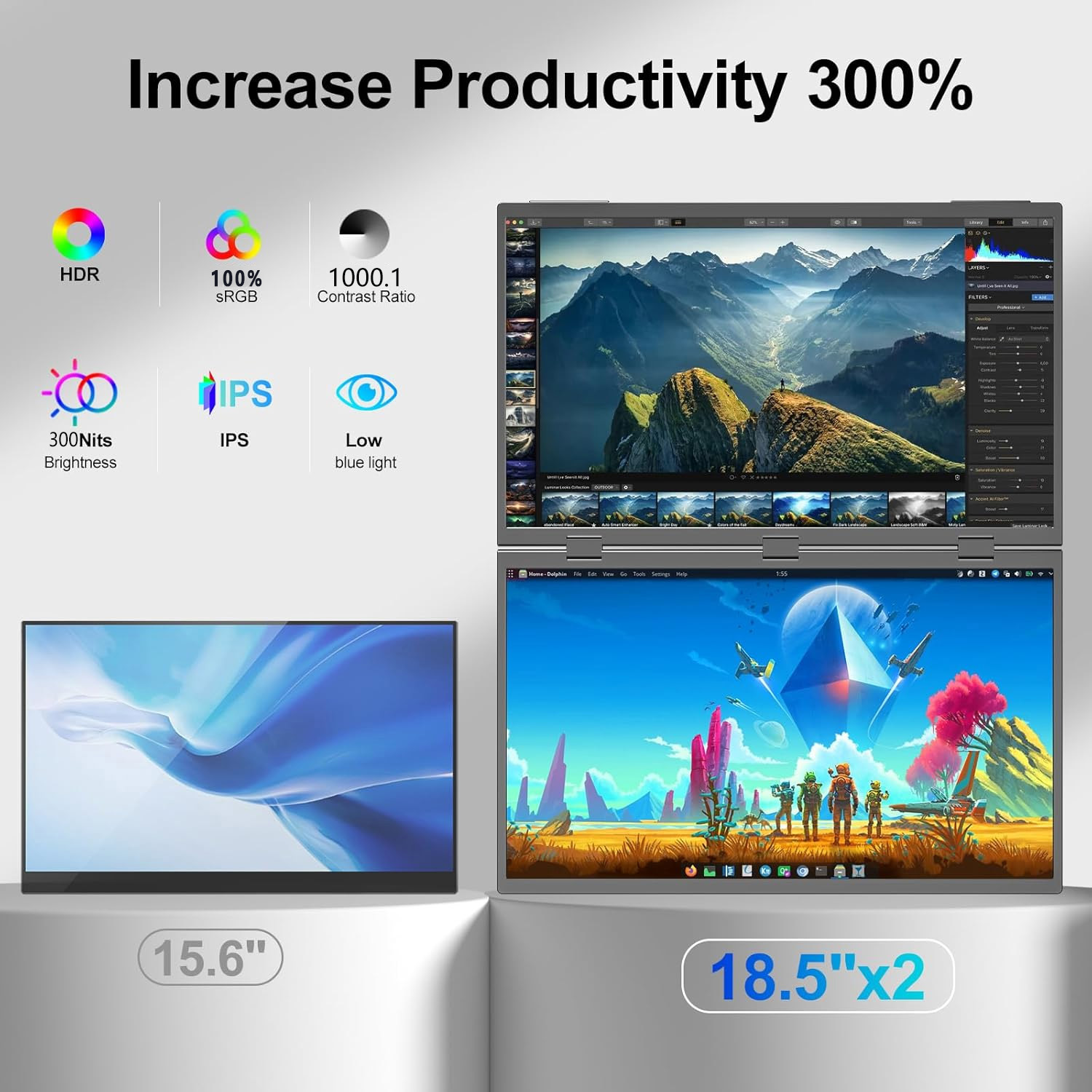 AHXJKA 18.5-Inch 100Hz Dual Sc - đánh giá và giá Dual Monitor Desk Setup