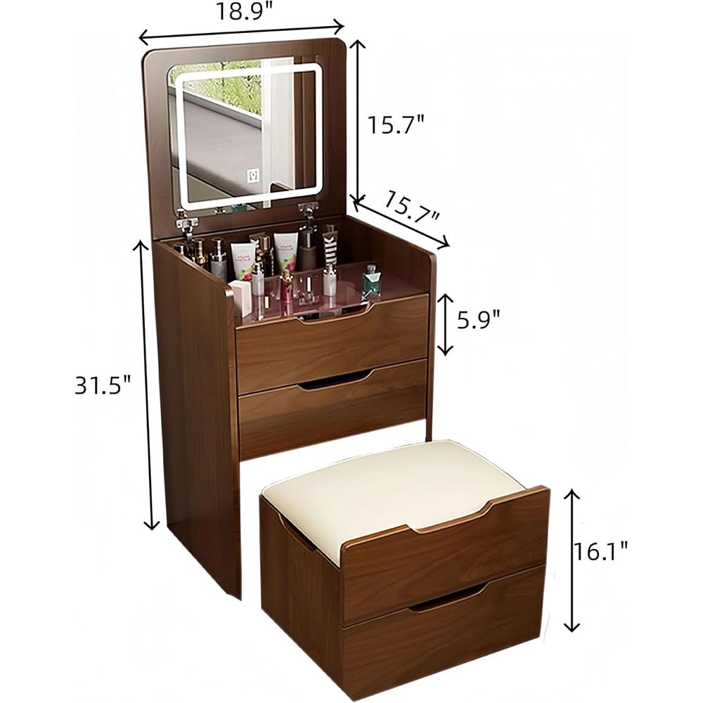 3 in 1 Vanity Desk with Mirror - đánh giá và giá Desk Setup Small