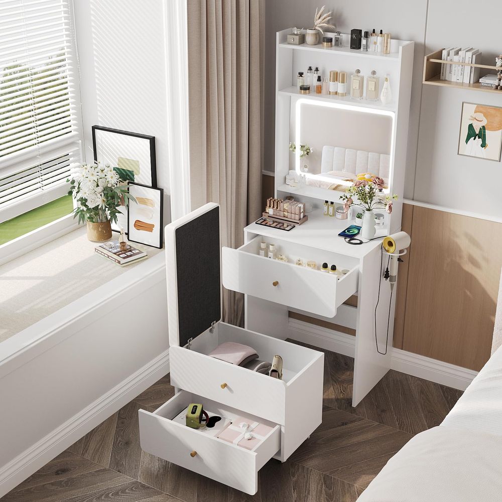 Make Up Vanity Desk with Mirro - đánh giá và giá Desk Setup Small