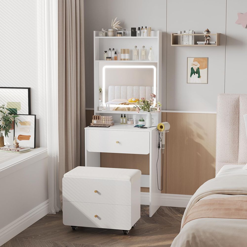 Make Up Vanity Desk with Mirro - đánh giá và giá Desk Setup Small