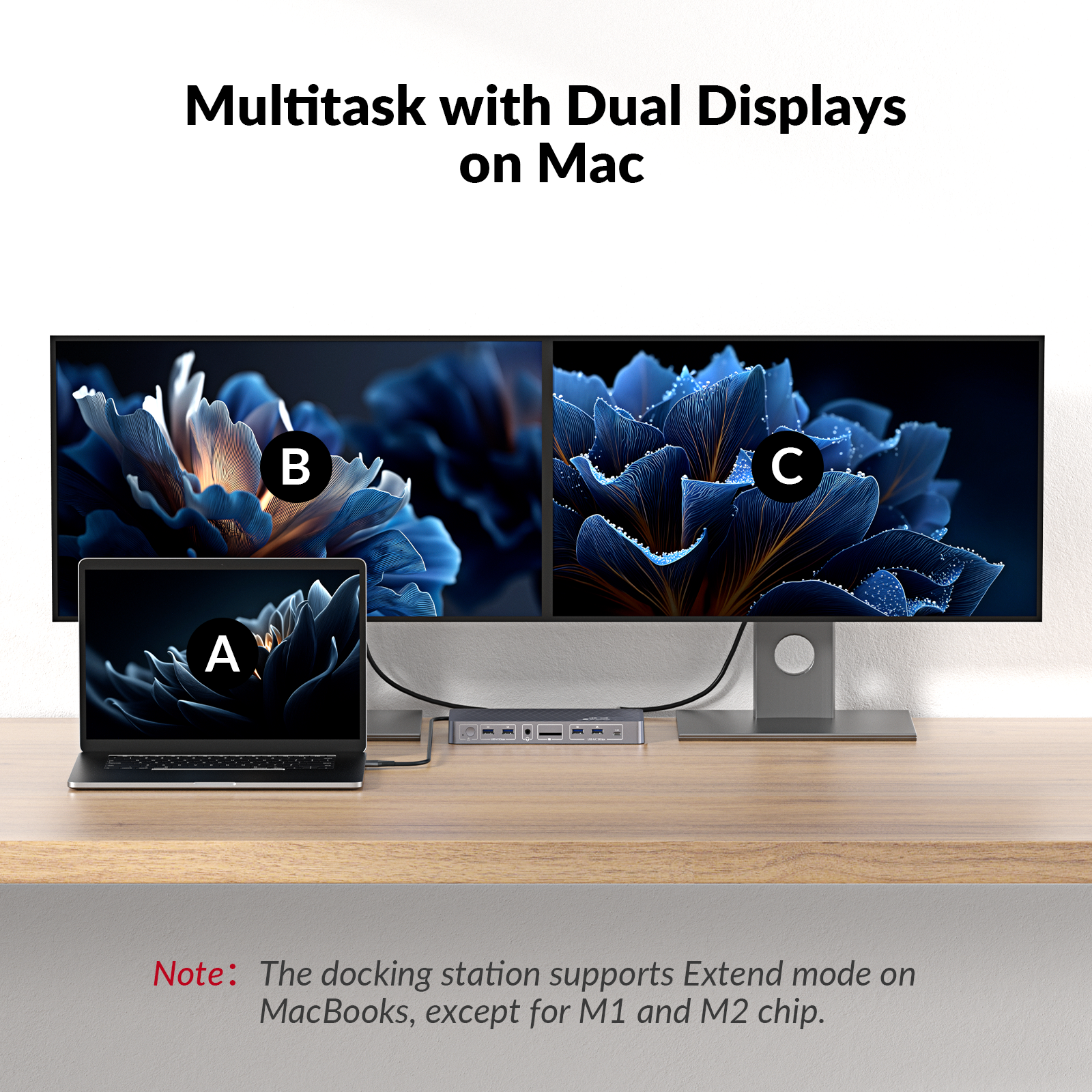 USB-C Docking Station for MacB - đánh giá và giá Dual Monitor Desk Setup
