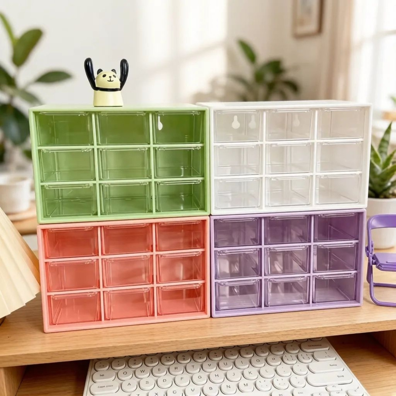 Desktop 9-Grid Transparent Sto - đánh giá và giá Korean Desk Setup