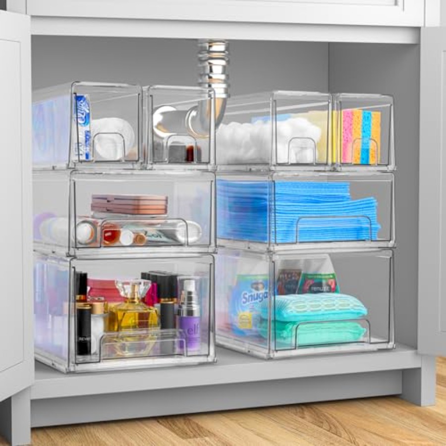 Clear Plastic Organizer Bins w - đánh giá và giá Drawer Organizer Bamboo