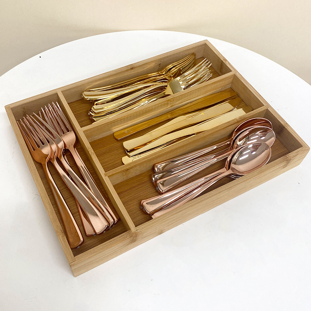 Bamboo Cutlery Divide Storage  - đánh giá và giá Drawer Organizer Bamboo