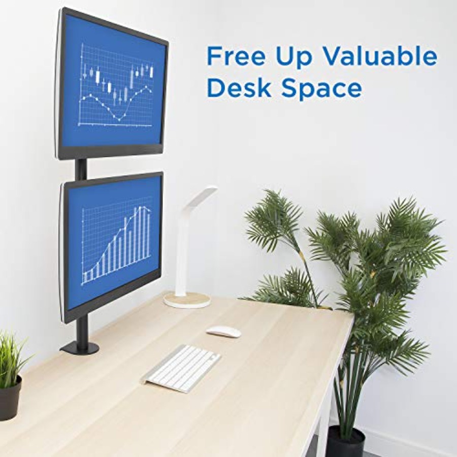 Vertical Dual Monitor Mount fo - đánh giá và giá Desk Setup Dual Monitor