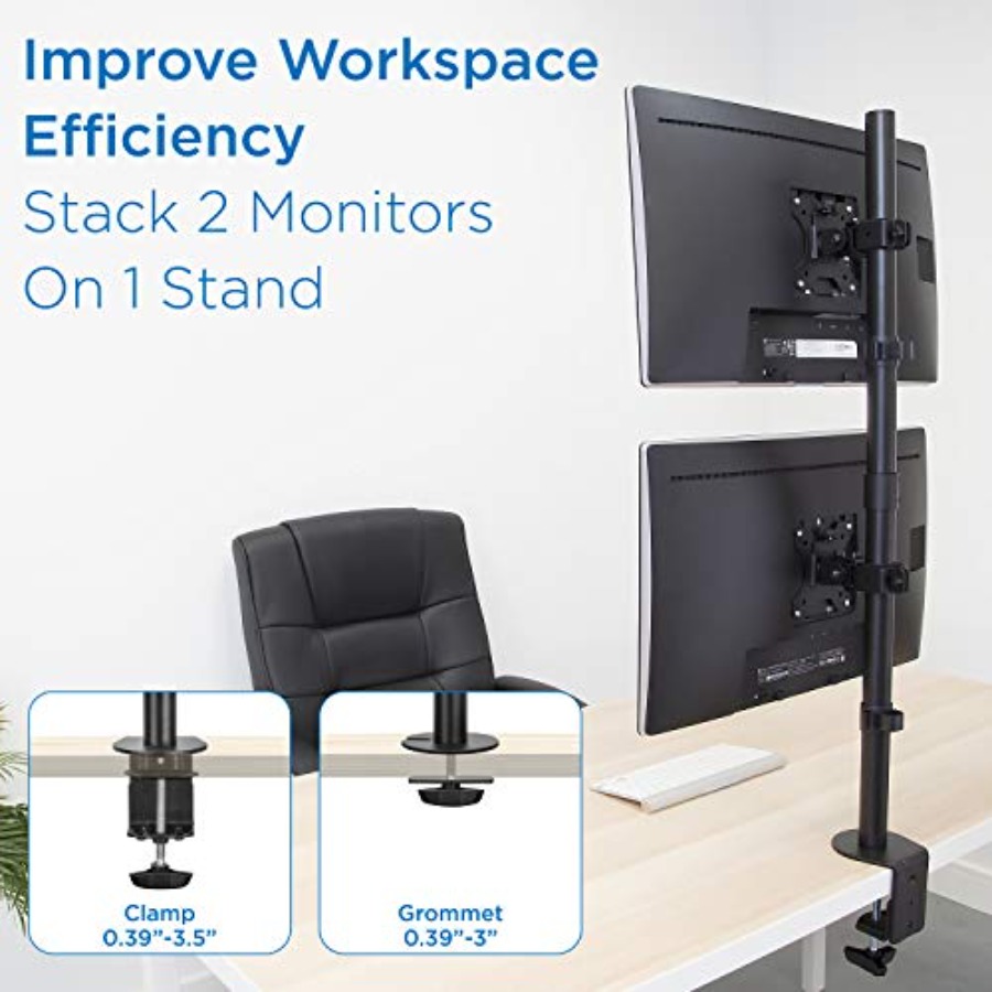 Vertical Dual Monitor Mount fo - đánh giá và giá Desk Setup Dual Monitor