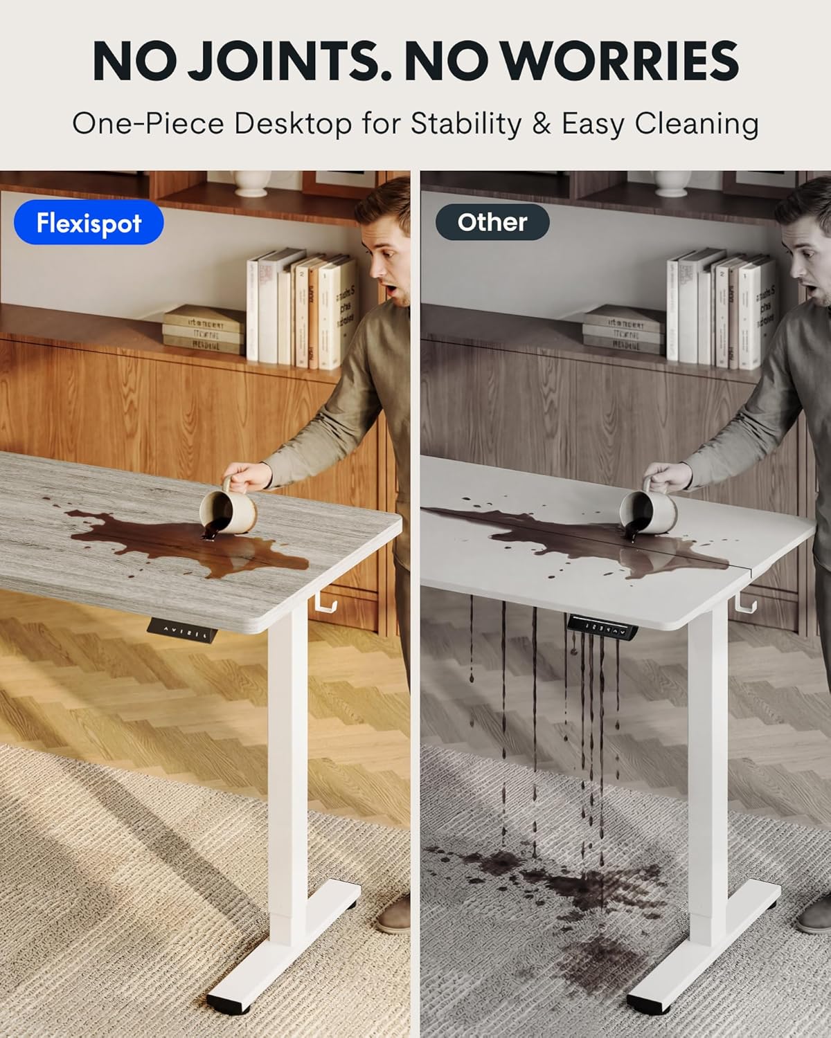 One-Piece Electric Height Adju - đánh giá và giá Desk Setup Home Office