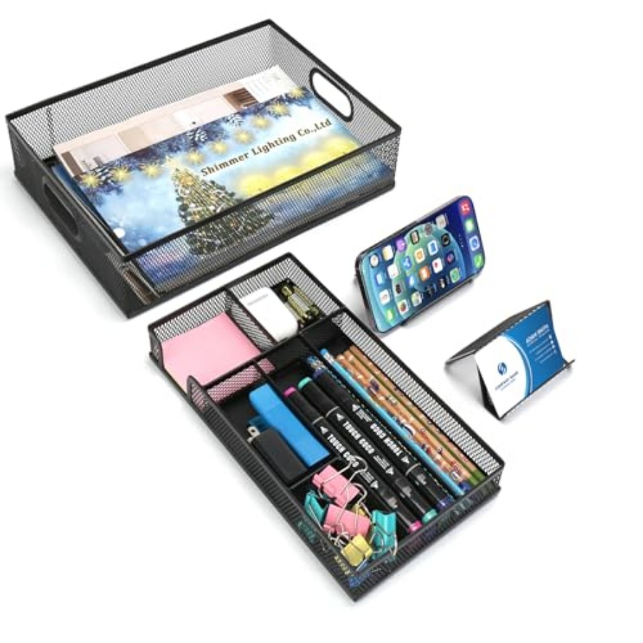 Black Metal Mesh Desk Drawer O - đánh giá và giá Drawer Organizer Bamboo
