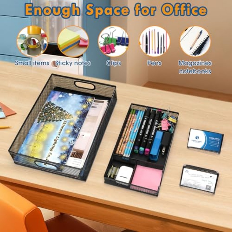 Black Metal Mesh Desk Drawer O - đánh giá và giá Drawer Organizer Bamboo