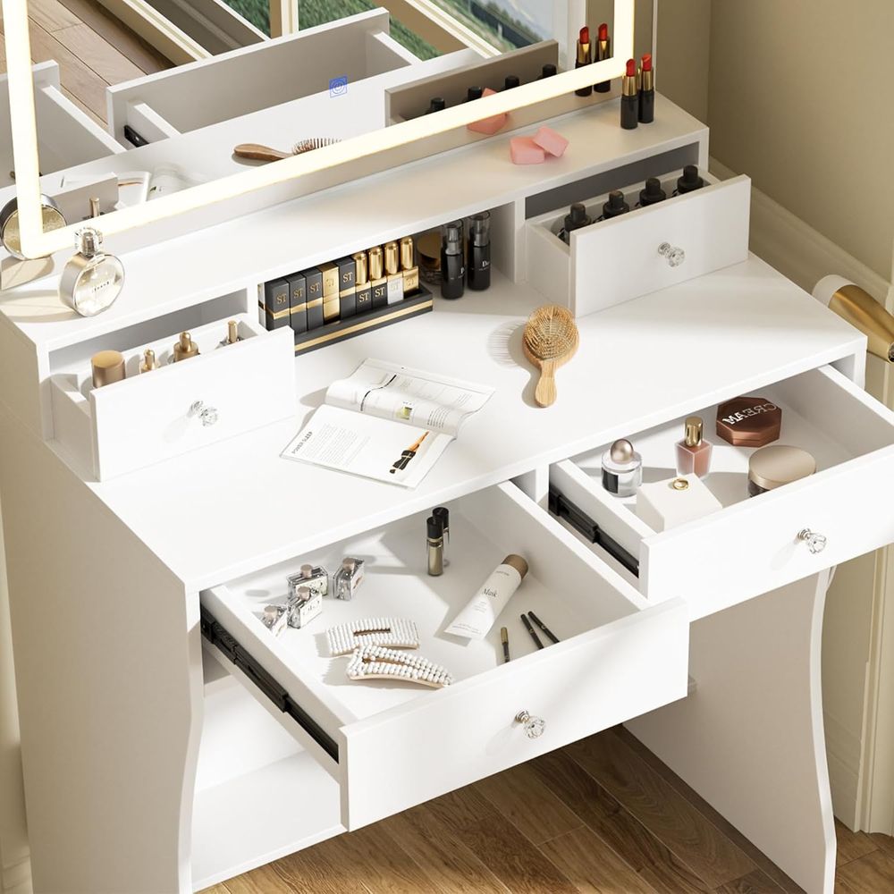 Makeup Vanity Desk with Mirror - đánh giá và giá Desk Setup Small