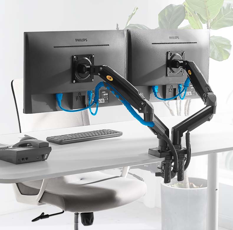NB NEW A5C F160 Gas Spring 10' - đánh giá và giá Dual Monitor Desk Setup