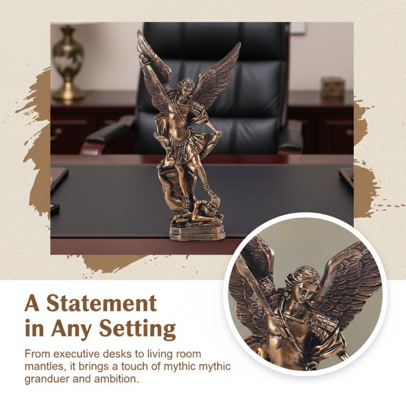 Retro Bronze Saint Michael Ang - đánh giá và giá Desk Setup Retro