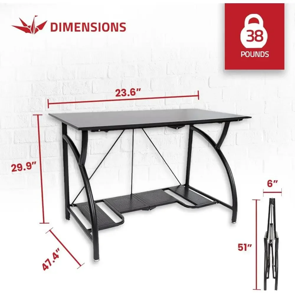 Space-Saving Foldable Desk for - đánh giá và giá Desk Setup Dual Monitor