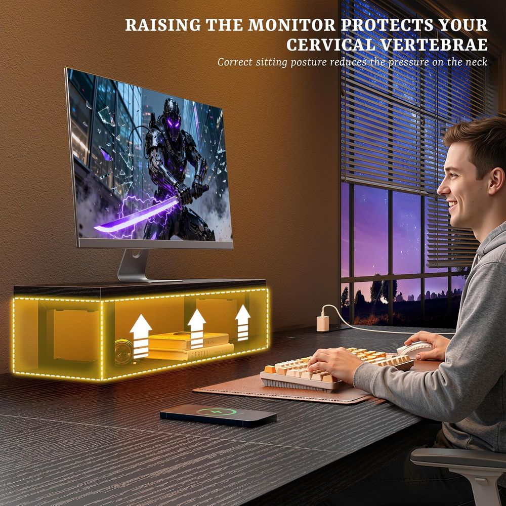 55 Inch LED Gaming Desk with P - đánh giá và giá Desk Setup Dual Monitor