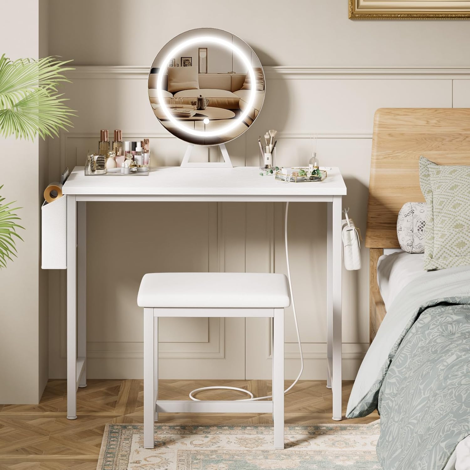Makeup Vanity Desk with Mirror - đánh giá và giá Desk Setup Small