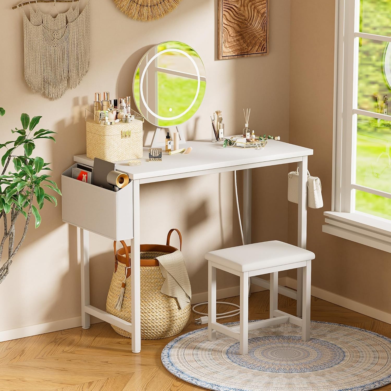 Makeup Vanity Desk with Mirror - đánh giá và giá Desk Setup Small