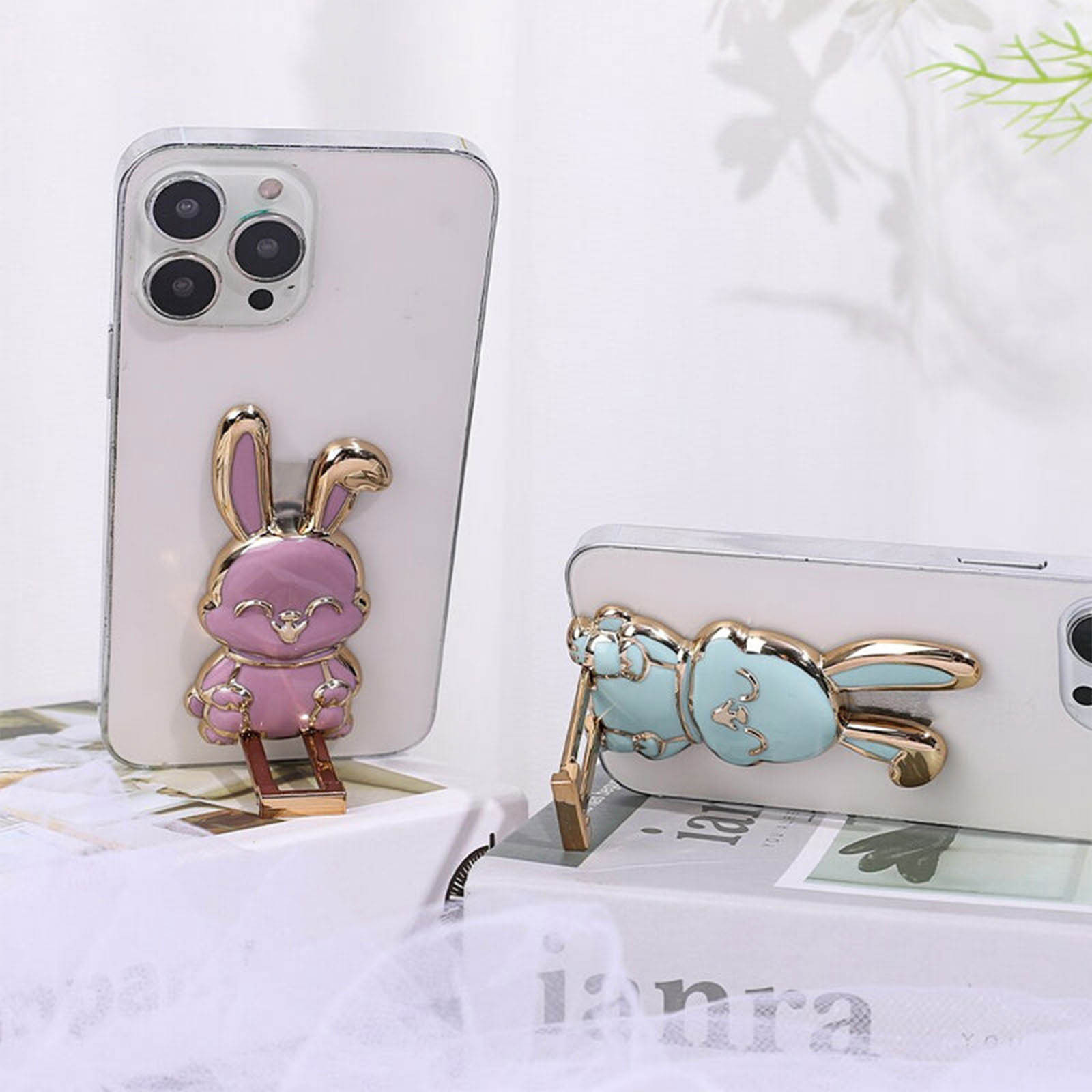 ‌Foldable Bunny Phone Stand Un - đánh giá và giá Desk Setup Home Office