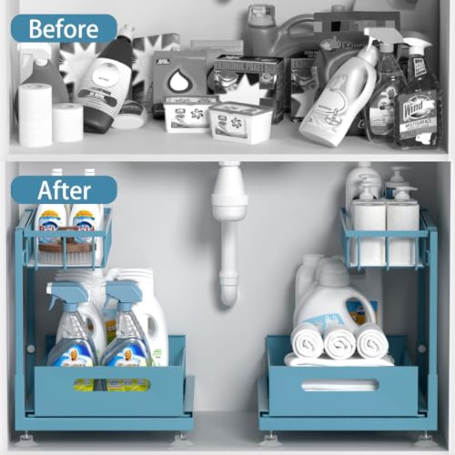 Under Sink Organizer Storage 2 - đánh giá và giá Drawer Organizer Bamboo