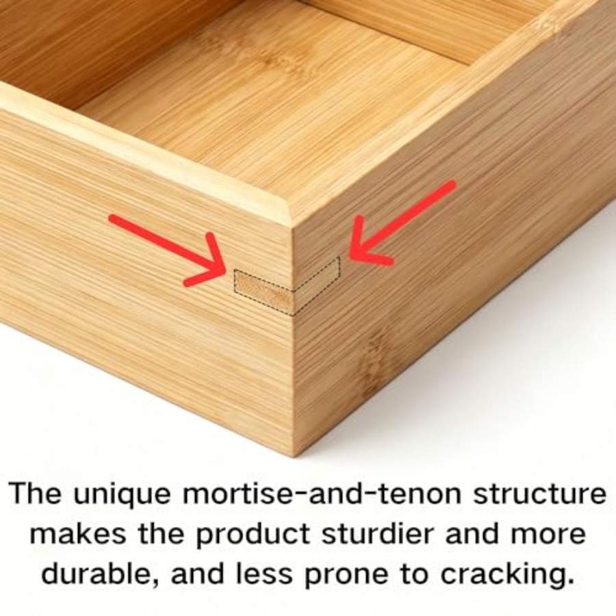 Solid Bamboo Small Drawer Orga - đánh giá và giá Drawer Organizer Bamboo