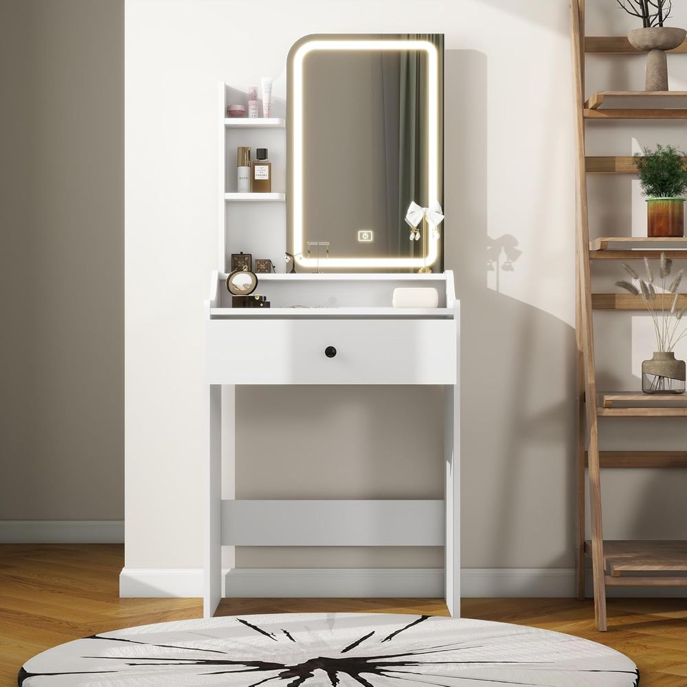 Small Makeup Vanity Desk with  - đánh giá và giá Desk Setup Small