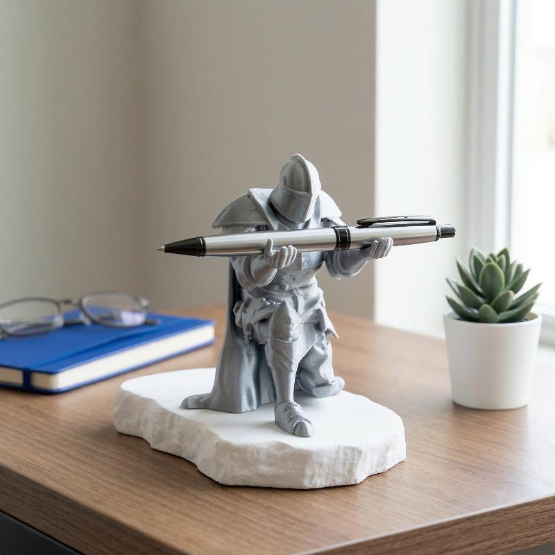 Knight Pen Holder Resin Mediev - đánh giá và giá Desk Setup Home Office