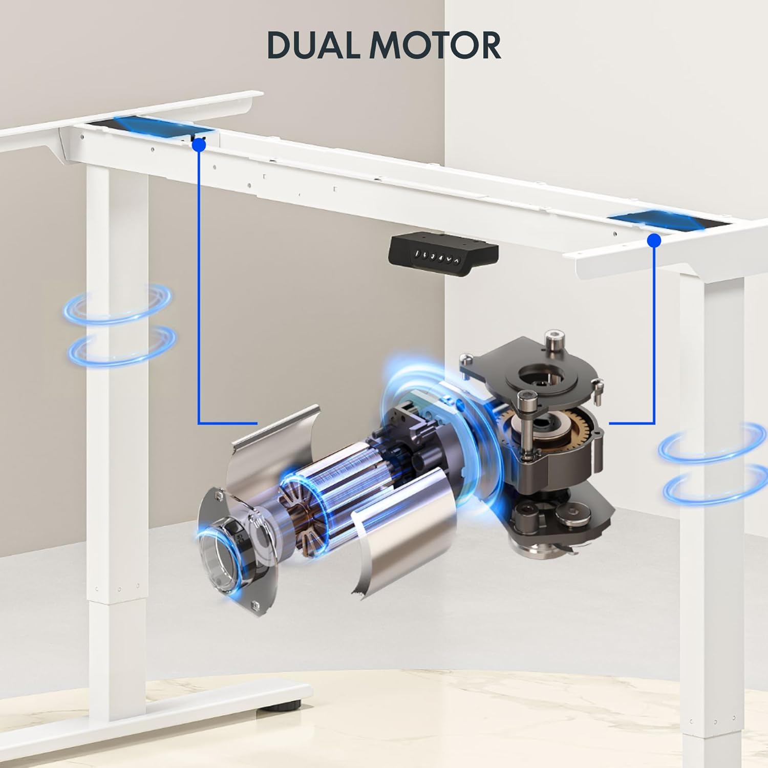 Large Electric Standing Desk w - đánh giá và giá Desk Setup Dual Monitor