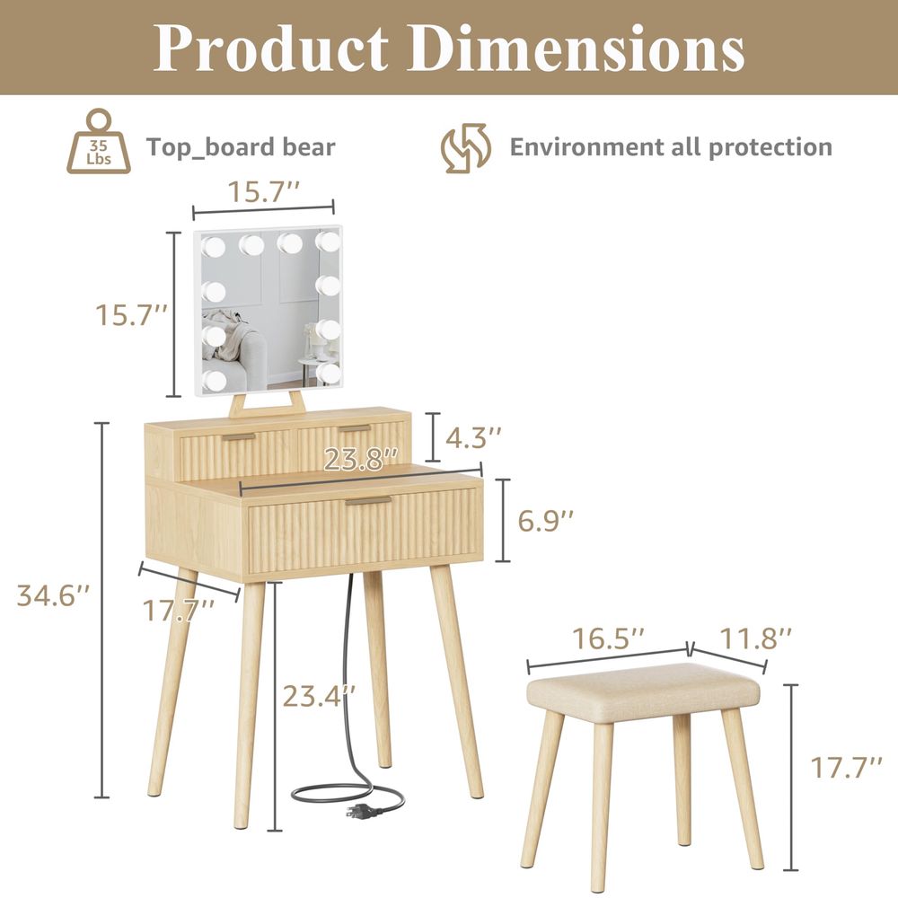 Small Vanity Desk with Hollywo - đánh giá và giá Desk Setup Small