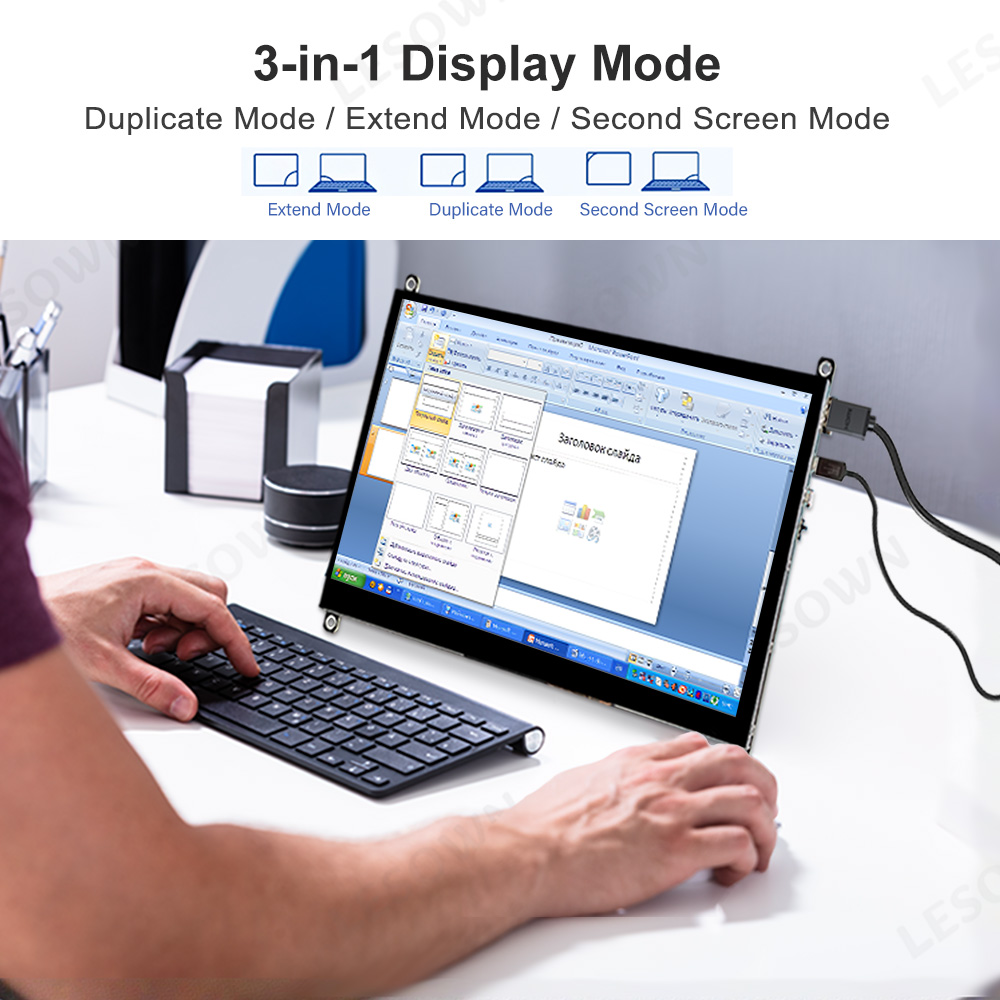 LESOWN 10 inch Monitor HDMI Sm - đánh giá và giá Dual Monitor Desk Setup