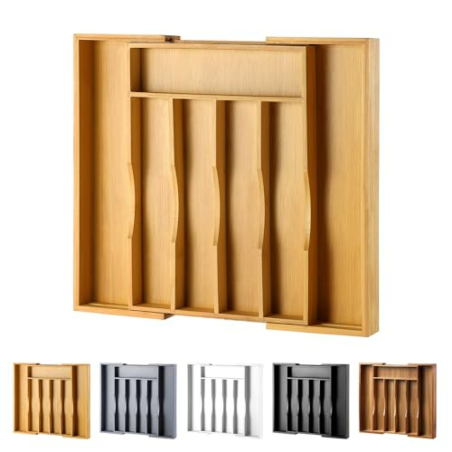 Expandable Bamboo Kitchen Draw - đánh giá và giá Drawer Organizer Bamboo