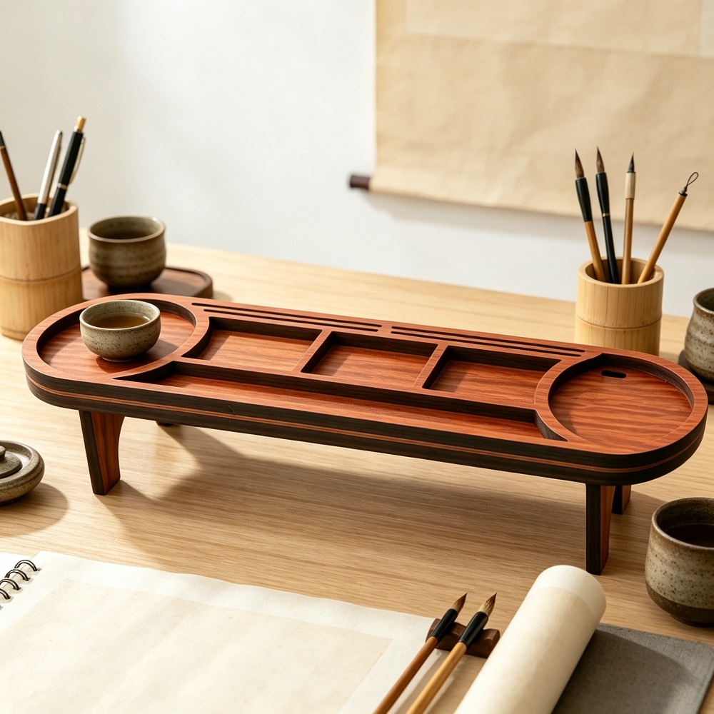 Wooden Desk Organizer with Pho - đánh giá và giá Desk Setup Home Office