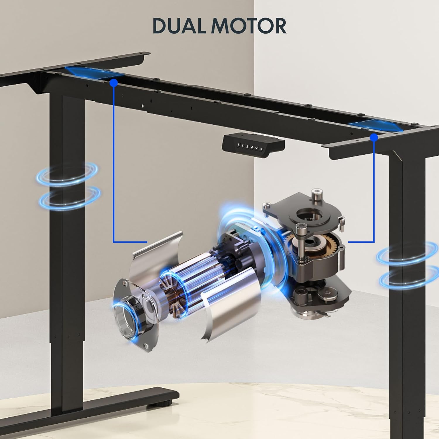 Large Electric Standing Desk w - đánh giá và giá Desk Setup Dual Monitor