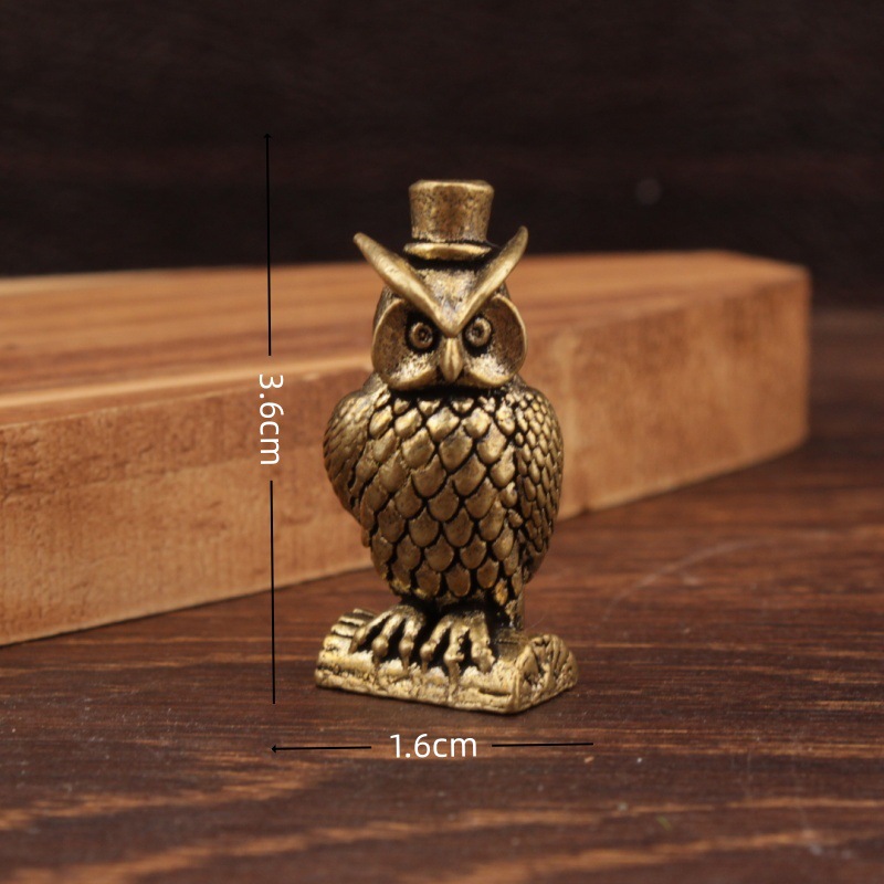 1PC Owl Brass Ornament Handmad - đánh giá và giá Desk Setup Retro