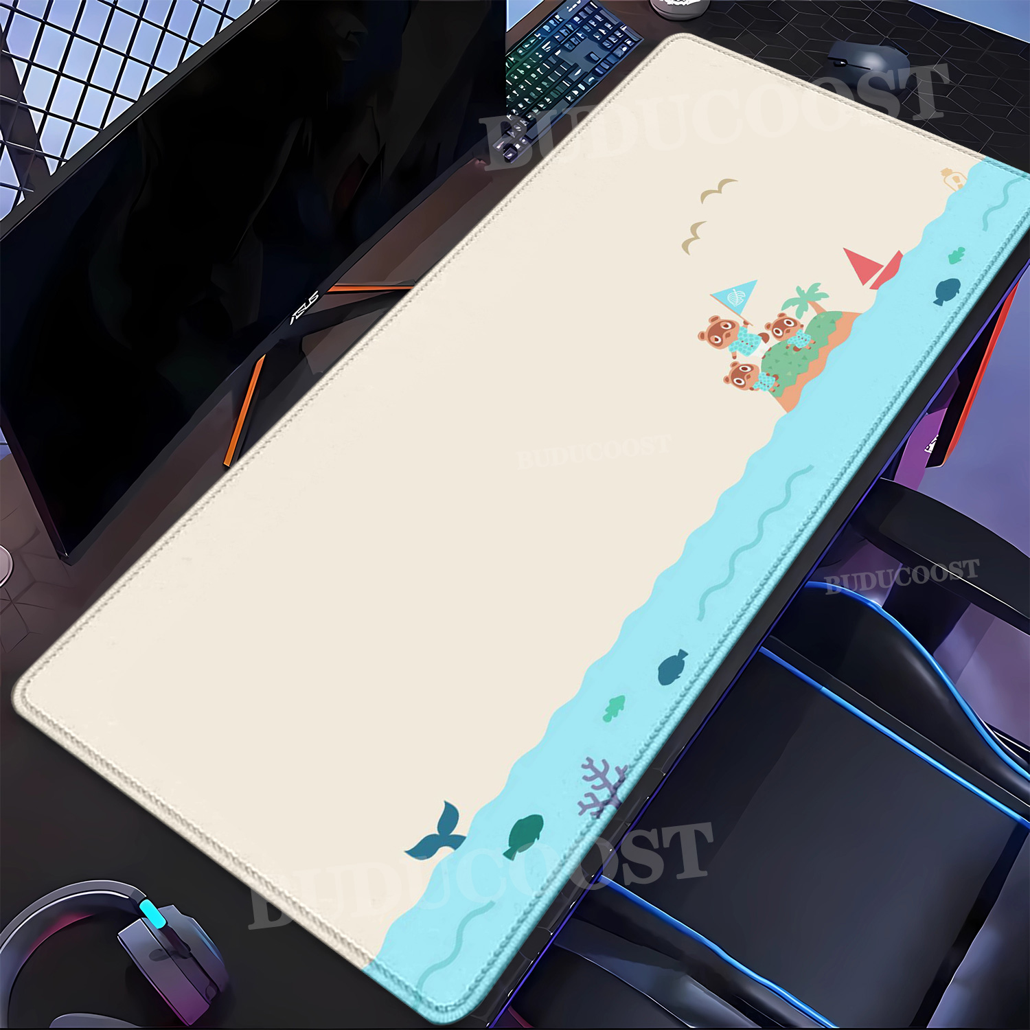 Large Kawaii Mouse Pad Non-Sli - đánh giá và giá Korean Desk Setup
