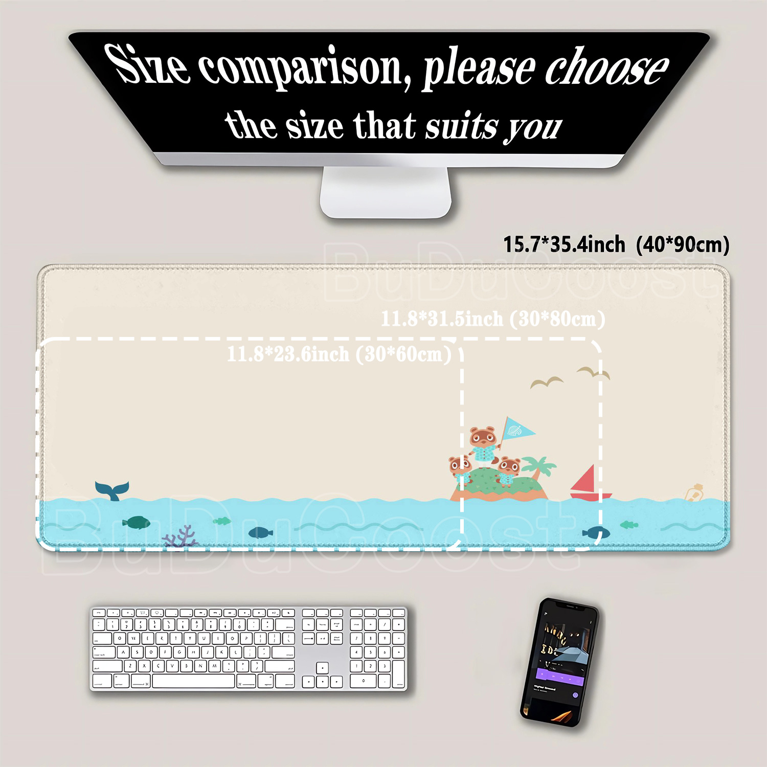 Large Kawaii Mouse Pad Non-Sli - đánh giá và giá Korean Desk Setup