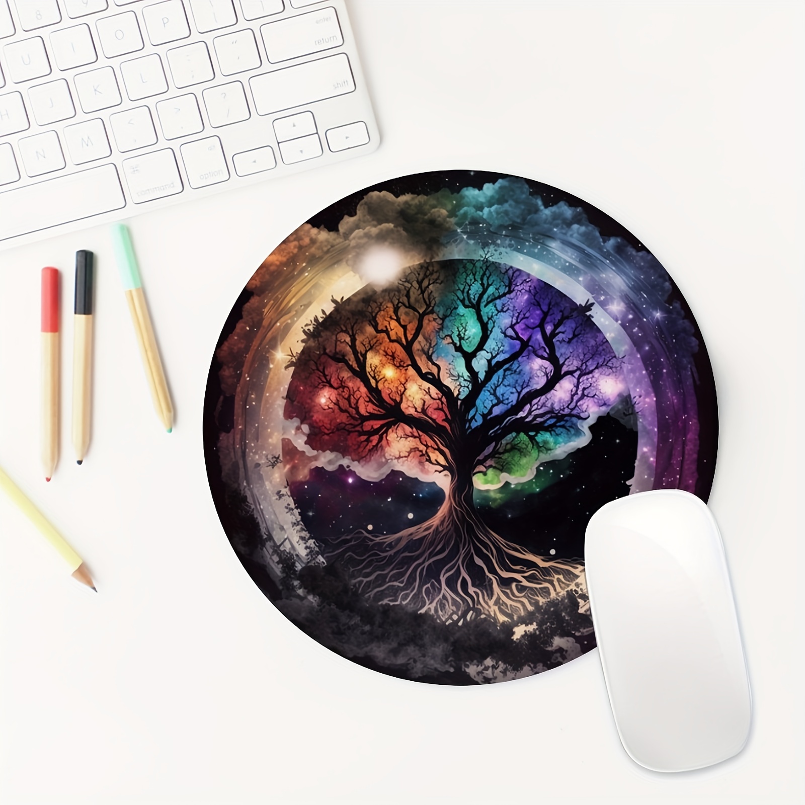 Life Tree Round Mouse Mat Cute - đánh giá và giá Desk Setup Small