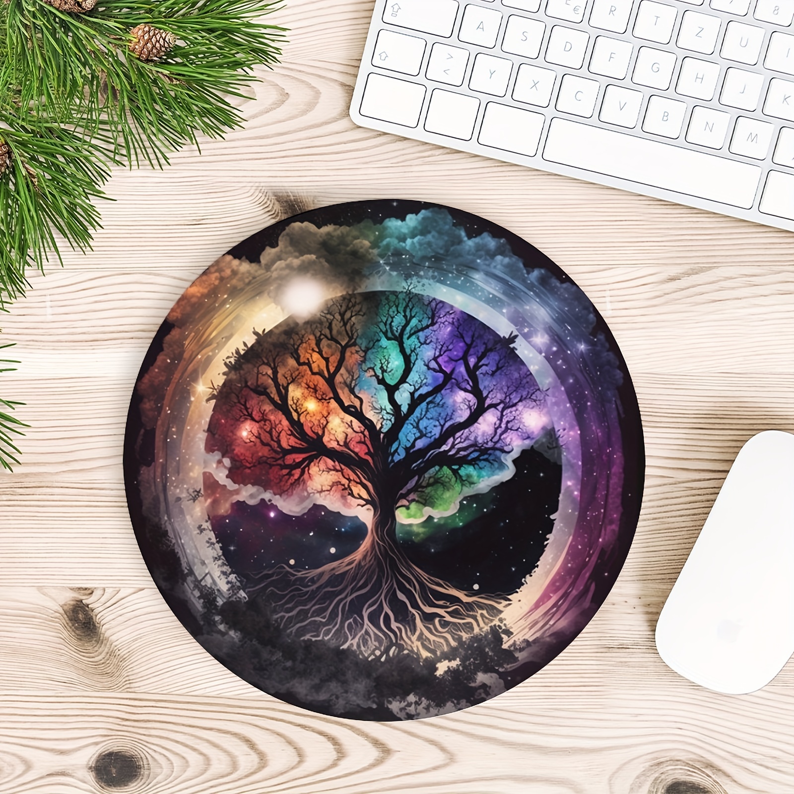 Life Tree Round Mouse Mat Cute - đánh giá và giá Desk Setup Small