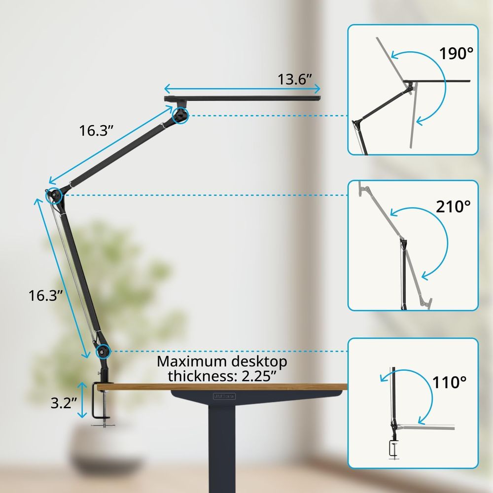 Adjustable 3-Color LED Desk La - đánh giá và giá Desk Setup Home Office