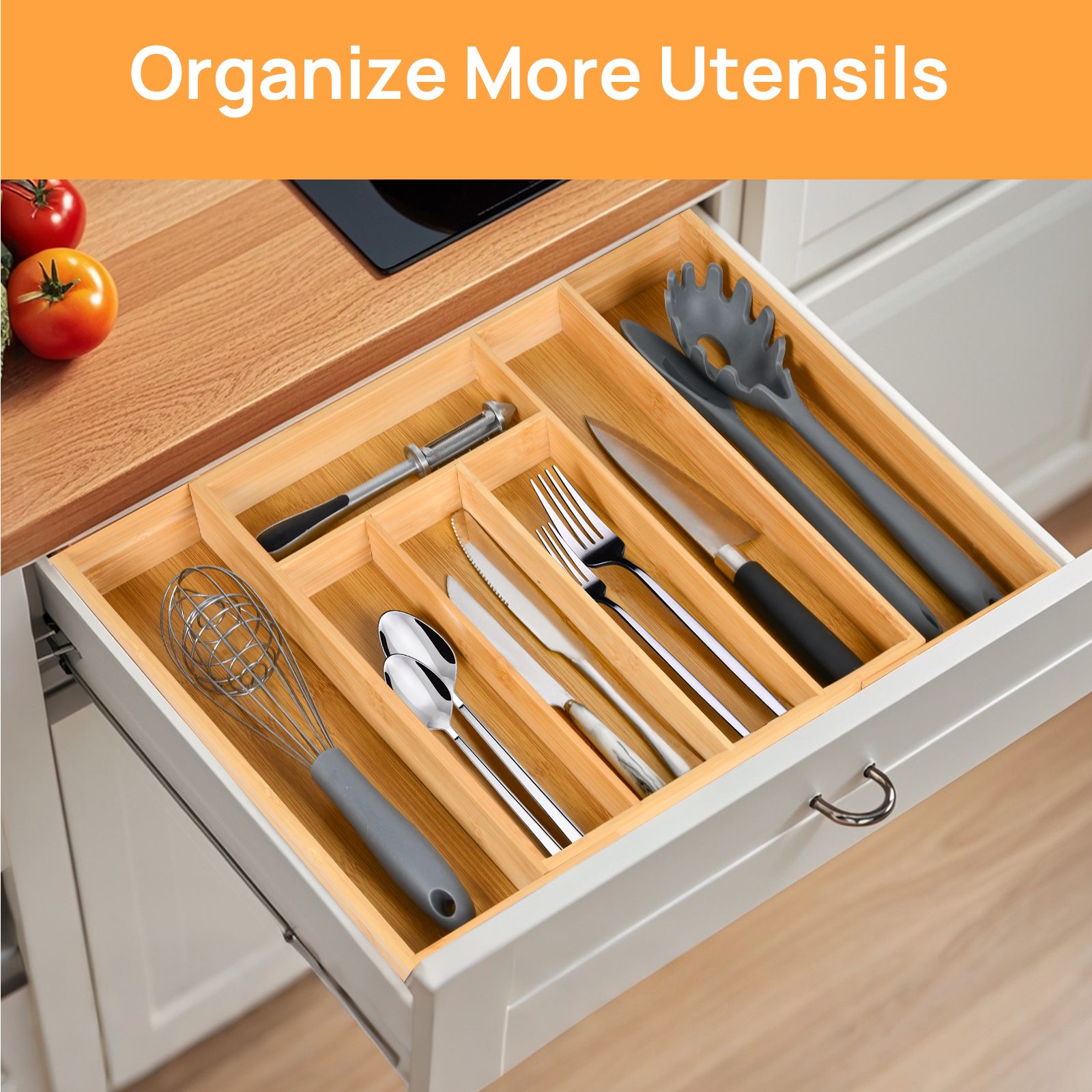 Bamboo Kitchen Drawer Organize - đánh giá và giá Drawer Organizer Bamboo