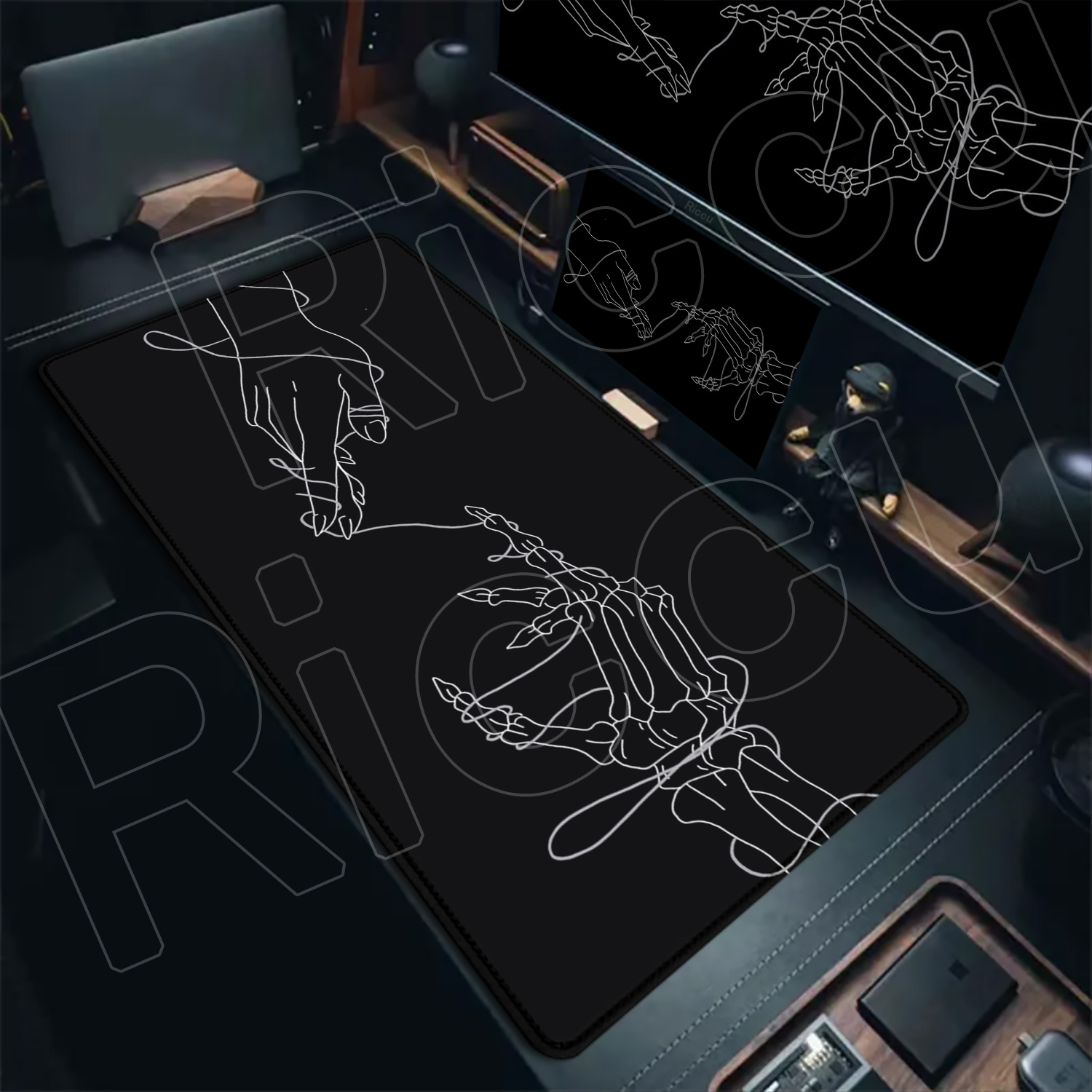 HD Large Black White XXL Gothi - đánh giá và giá Desk Setup Gear
