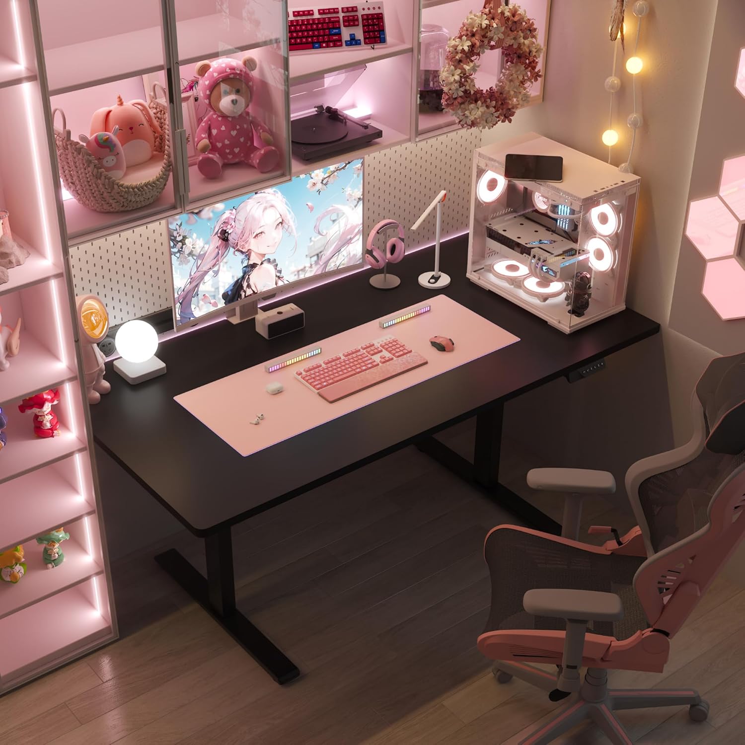 Electric Standing Desk with Du - đánh giá và giá Desk Setup Dual Monitor
